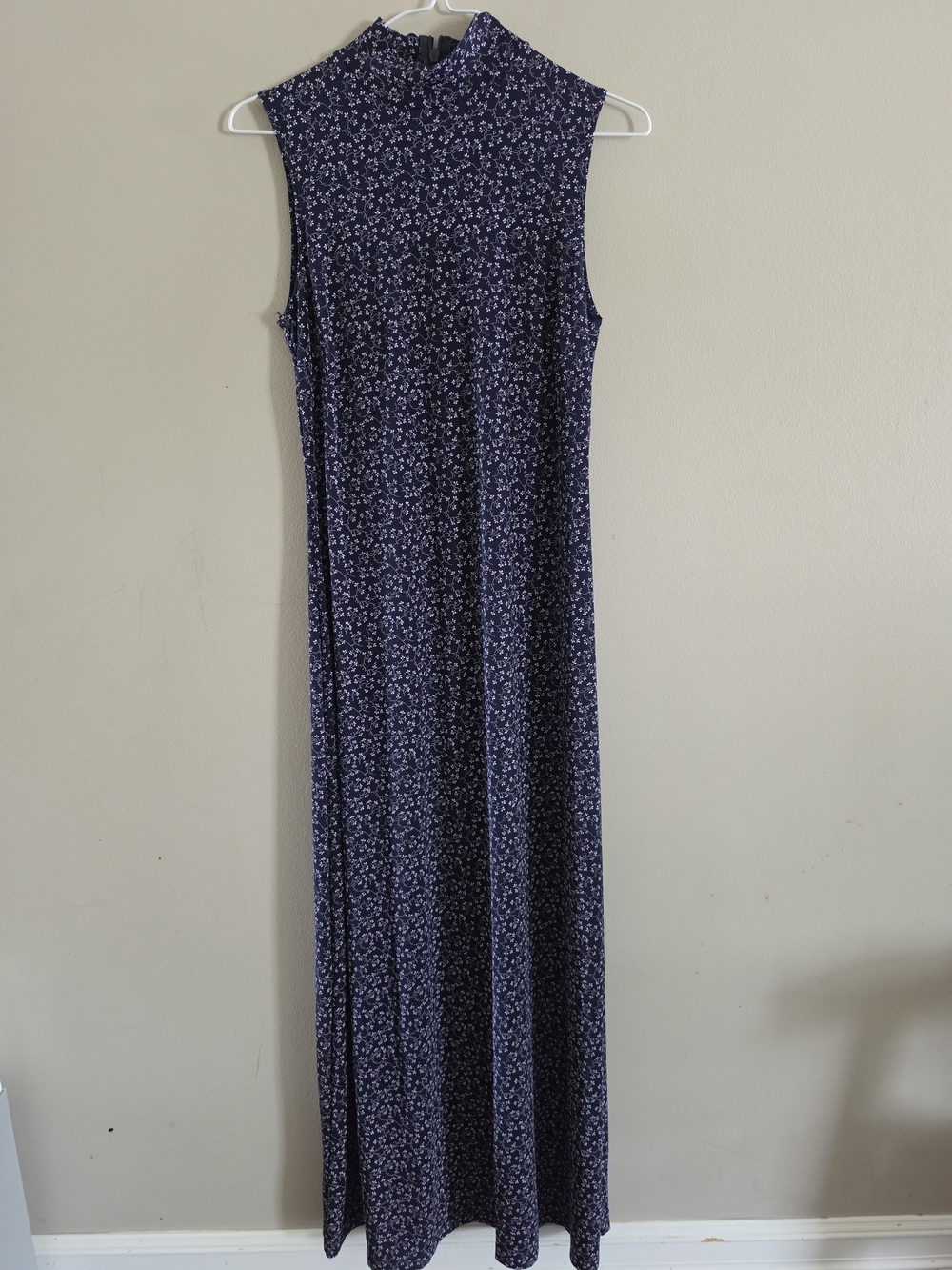 Vintage CDC Wear Floral Mock Neck Maxi Dress Size 6